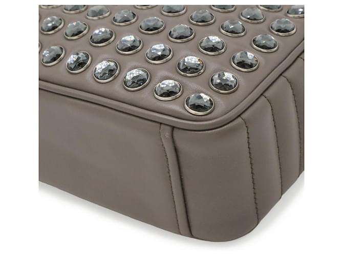 Borsa a tracolla Prada VITELLO PHENIX con strass Grigio - vista 3