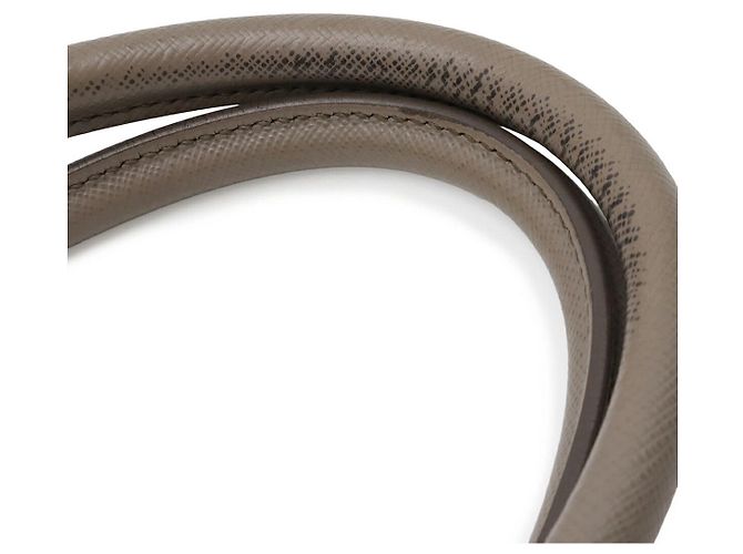 Borsa a mano in pelle Prada Galleria Medium Grigio - vista 5