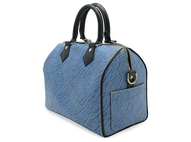 Borsa Louis Vuitton Epi Denim Speedy Bandouliere 25 Blu - vista 2