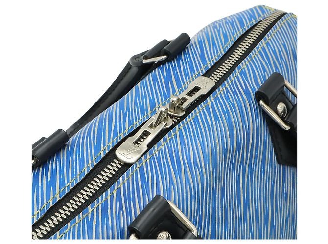Borsa Louis Vuitton Epi Denim Speedy Bandouliere 25 Blu - vista 5