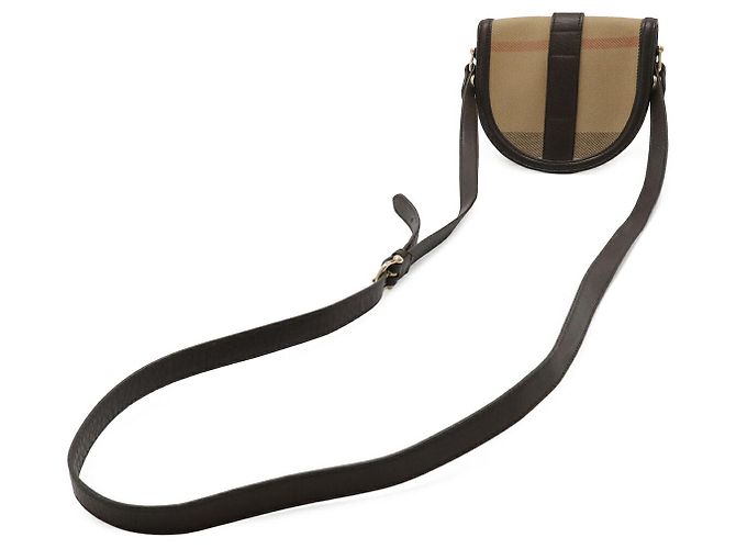 Borsa a tracolla Burberry in pelle House Check Marrone Beige - vista 2