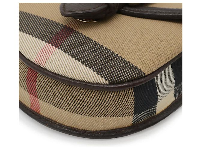 Borsa a tracolla Burberry in pelle House Check Marrone Beige - vista 3