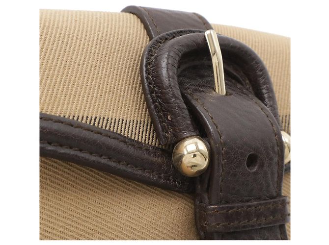 Borsa a tracolla Burberry in pelle House Check Marrone Beige - vista 4