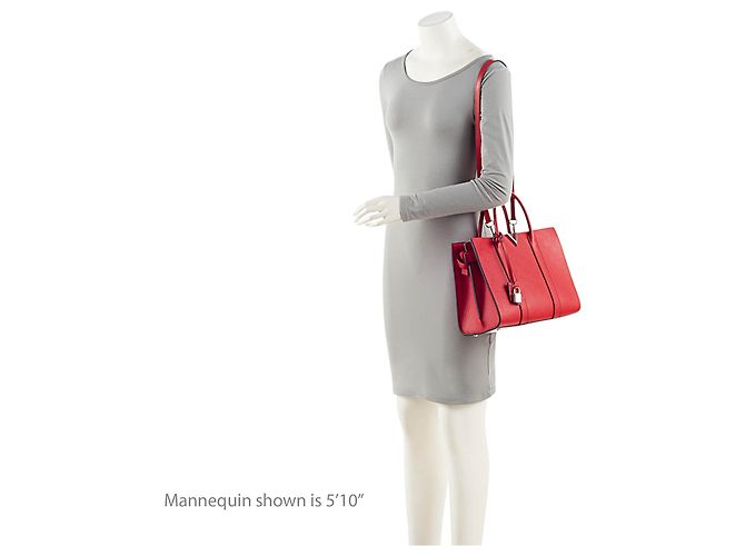 Tote Louis Vuitton Monogram Cuir Plume Very MM Rosso - vista 5
