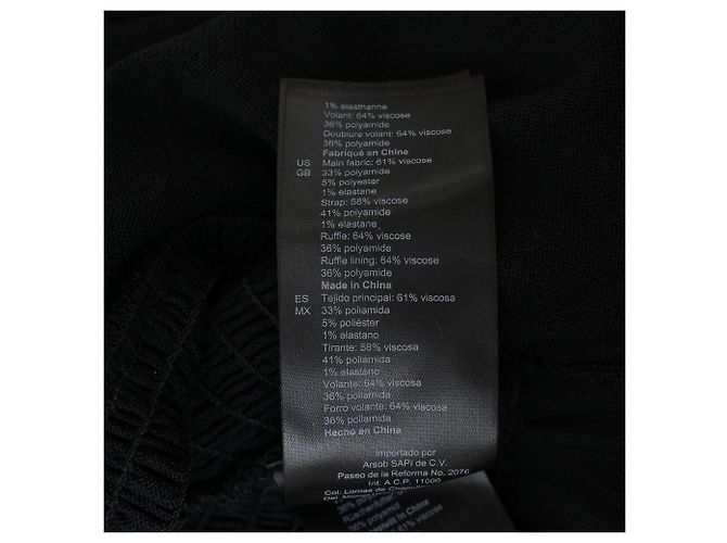 Mini abito smock con scollo quadrato Sandro in viscosa nera Nero - vista 11