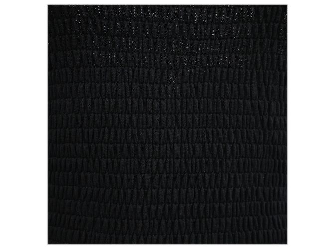 Mini abito smock con scollo quadrato Sandro in viscosa nera Nero - vista 14
