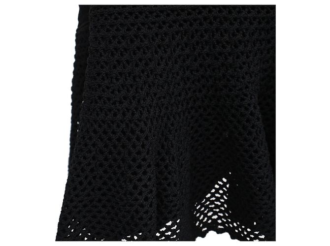 Mini abito smock con scollo quadrato Sandro in viscosa nera Nero - vista 15