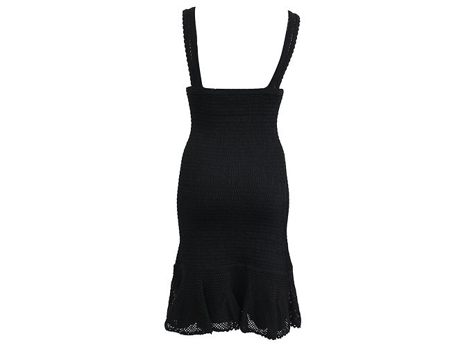Mini abito smock con scollo quadrato Sandro in viscosa nera Nero - vista 3