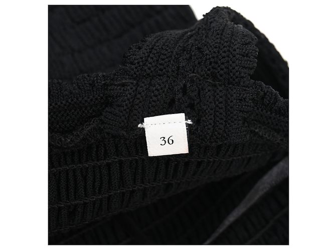 Mini abito smock con scollo quadrato Sandro in viscosa nera Nero - vista 6