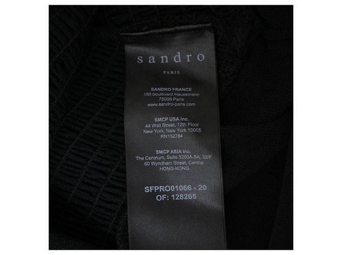 Mini abito smock con scollo quadrato Sandro in viscosa nera Nero - vista 7