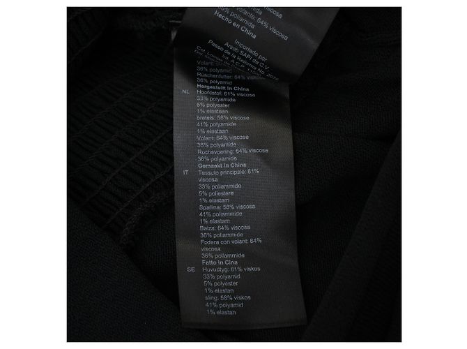 Mini abito smock con scollo quadrato Sandro in viscosa nera Nero - vista 8