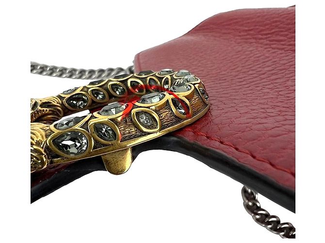 Mini borsa Dionysus Gucci con catena, portafoglio Hibiscus Red, borsa a tracolla e clutch Rosso - vista 2