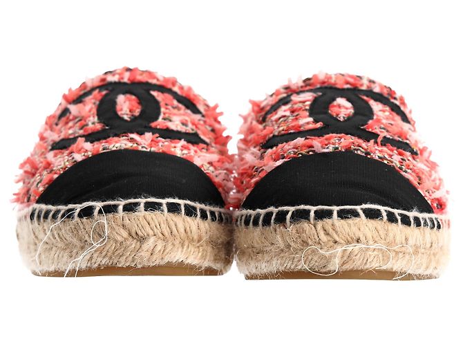Timeless Espadrilles Chanel Grosgrain CC Cap Toe in Tweed Rosa - vista 4
