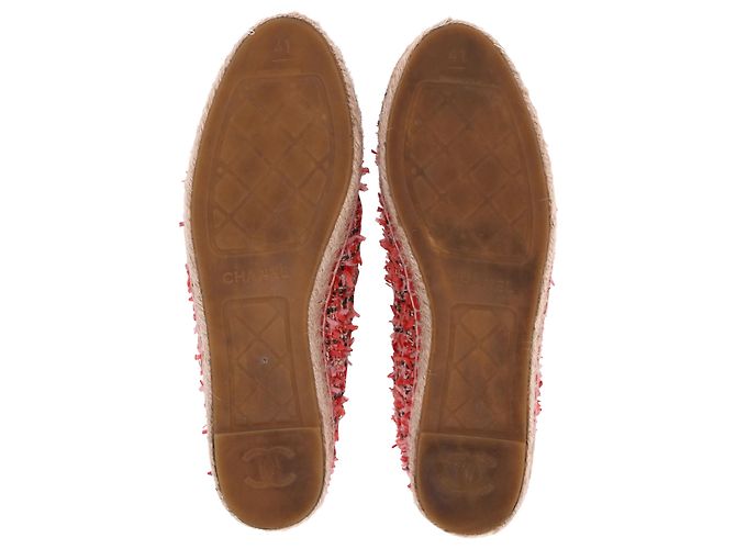Timeless Espadrilles Chanel Grosgrain CC Cap Toe in Tweed Rosa - vista 5
