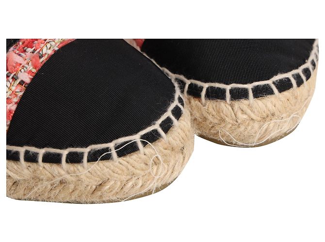 Timeless Espadrilles Chanel Grosgrain CC Cap Toe in Tweed Rosa - vista 9