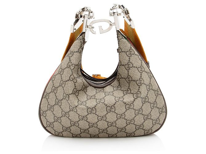 Bolso de hombro pequeño Gucci GG Supreme Web Castaño Beige - vista 3