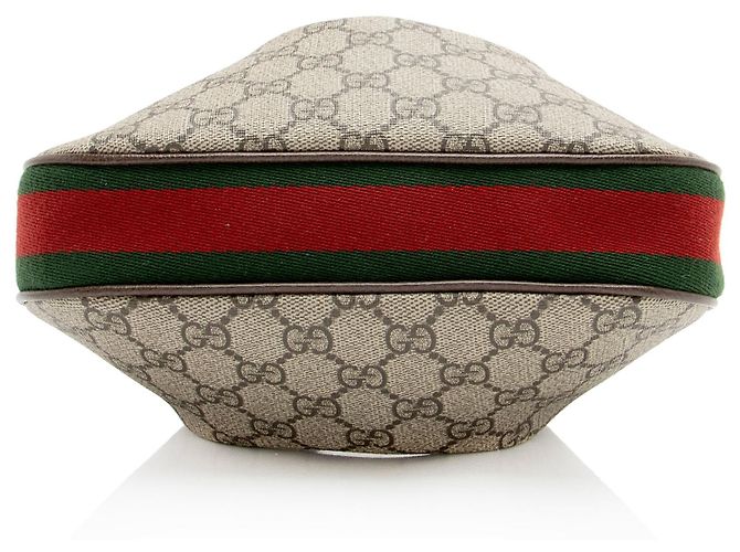 Bolso de hombro pequeño Gucci GG Supreme Web Castaño Beige - vista 4