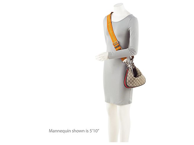 Bolso de hombro pequeño Gucci GG Supreme Web Castaño Beige - vista 5