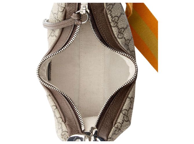 Bolso de hombro pequeño Gucci GG Supreme Web Castaño Beige - vista 7