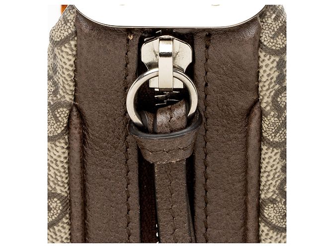 Bolso de hombro pequeño Gucci GG Supreme Web Castaño Beige - vista 9