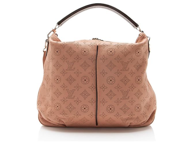 Borsa a tracolla Louis Vuitton Mahina Leather Selene PM Marrone - vista 3
