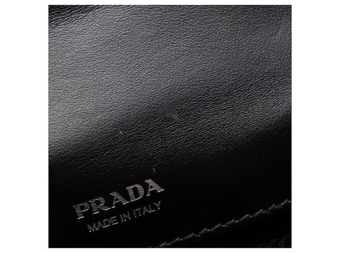 Borsa a tracolla con patta con chiusura e logo jacquard Prada Nero - vista 10