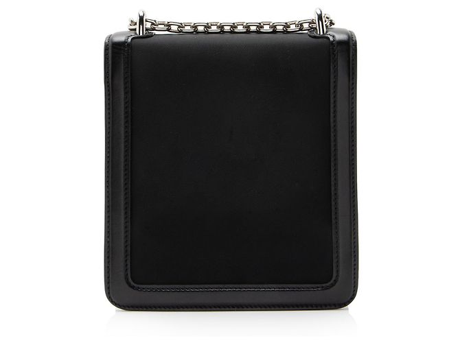 Borsa a tracolla con patta con chiusura e logo jacquard Prada Nero - vista 3