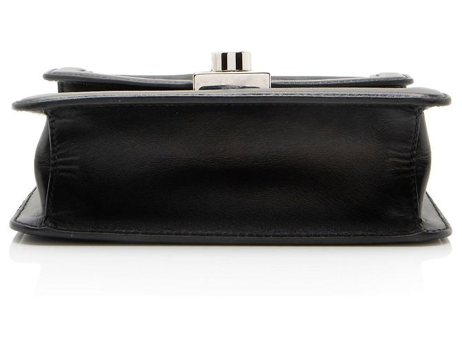 Borsa a tracolla con patta con chiusura e logo jacquard Prada Nero - vista 4