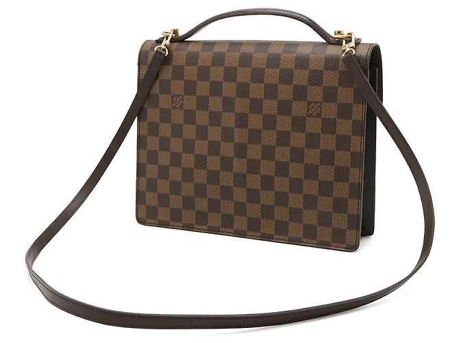 Borsa Louis Vuitton Damier Monceau Marrone - vista 2
