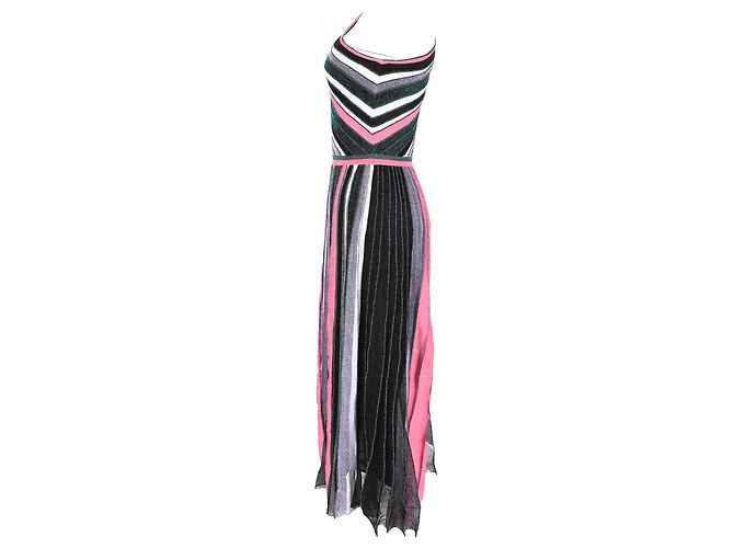Missoni gestreiftes Lurex-Strick-Maxikleid mit einer Schulter in Multicolor aus Rayon Mehrfarben - Ansicht 2