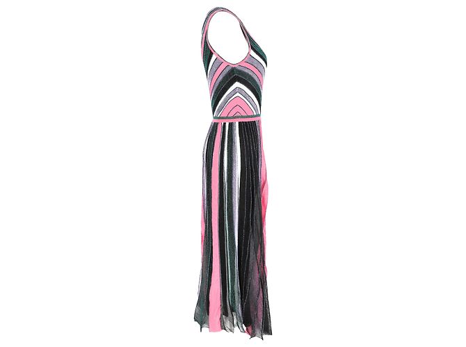 Missoni gestreiftes Lurex-Strick-Maxikleid mit einer Schulter in Multicolor aus Rayon Mehrfarben - Ansicht 4