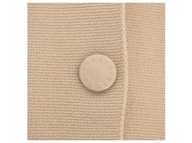 Vestido mini de punto con botones Sandro en viscosa beige - vista 11