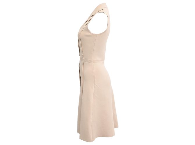 Vestido mini de punto con botones Sandro en viscosa beige - vista 2