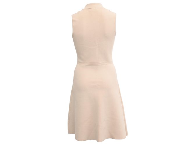Vestido mini de punto con botones Sandro en viscosa beige - vista 3