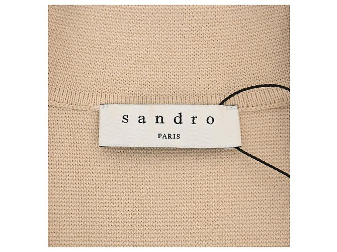 Vestido mini de punto con botones Sandro en viscosa beige - vista 5