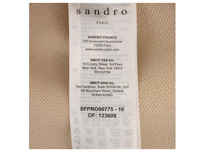 Vestido mini de punto con botones Sandro en viscosa beige - vista 7