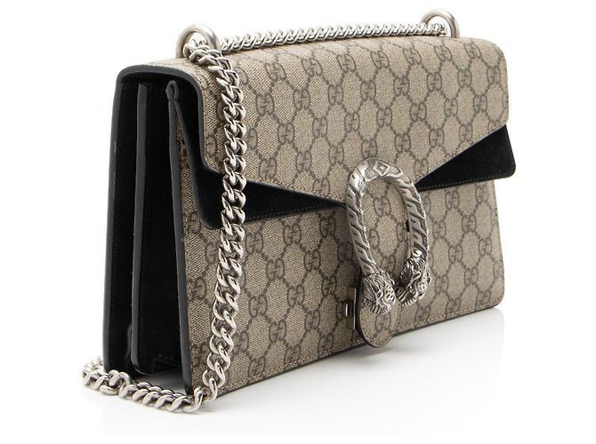 Borsa a tracolla Gucci GG Supreme Dionysus Medium Marrone Beige - vista 2