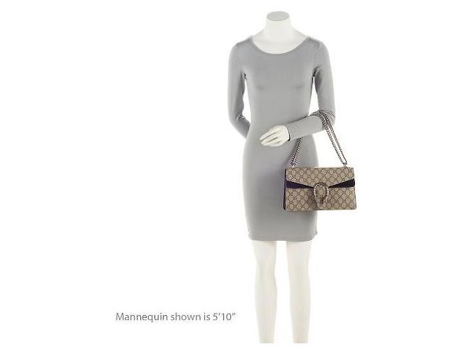 Borsa a tracolla Gucci GG Supreme Dionysus Medium Marrone Beige - vista 5