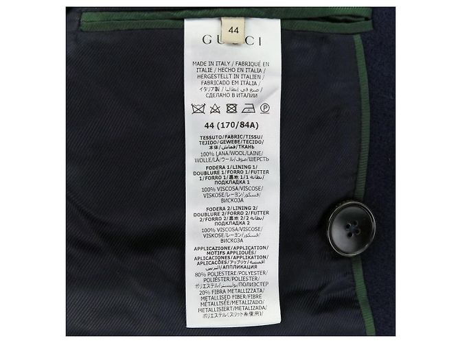 Abrigo de lana Gucci Azul Azul marino - vista 8