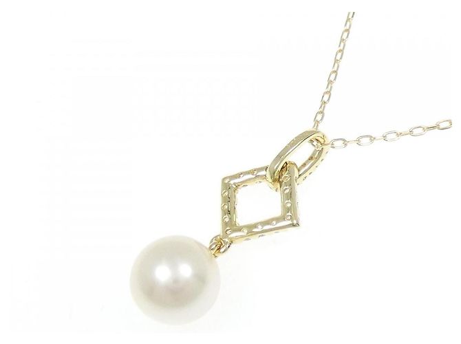 Autre Marque Collar de perlas Akoya y diamantes Au750 Dorado - vista 4
