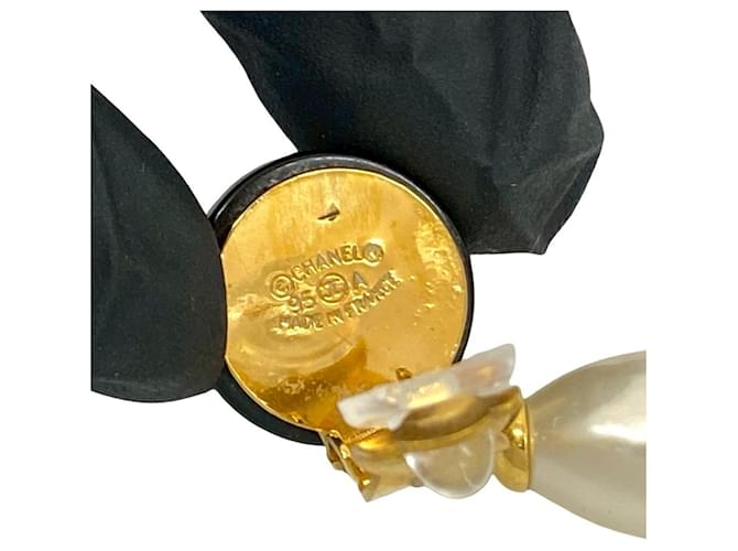 Chanel Coco Mark Perlen-Clip-Ohrringe Golden - Ansicht 2