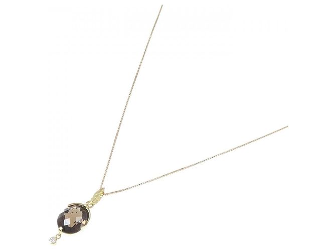 Autre Marque Collana in quarzo fumé e diamanti Au750 D'oro - vista 2