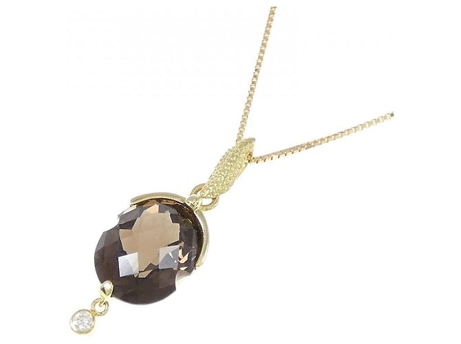 Autre Marque Collana in quarzo fumé e diamanti Au750 D'oro - vista 3