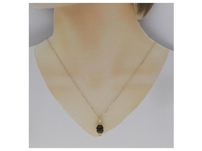 Autre Marque Collana in quarzo fumé e diamanti Au750 D'oro - vista 6