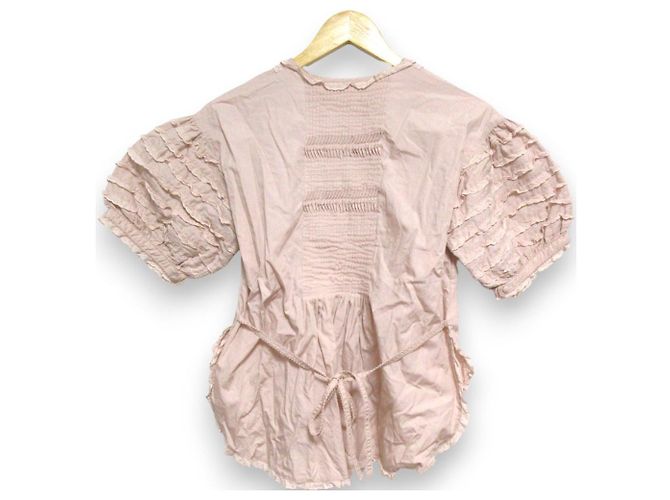 Autre Marque Blusa de mangas curtas com babados e fita de renda WONDERFUL WORLD Rosa - vista 2