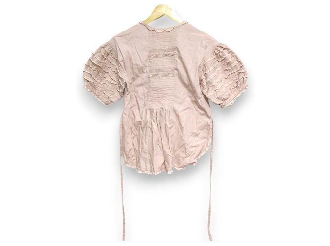 Autre Marque Blusa de mangas curtas com babados e fita de renda WONDERFUL WORLD Rosa - vista 3