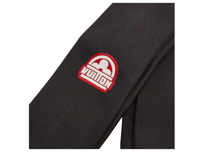 Louis Vuitton Logo Silk Tie Black - view 2