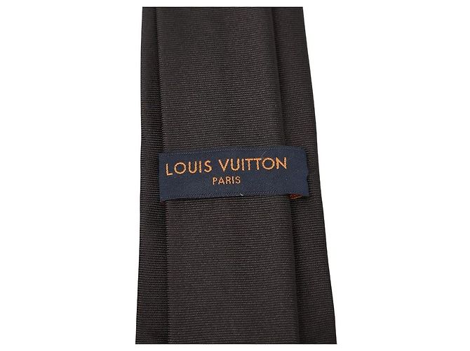 Louis Vuitton Logo Silk Tie Black - view 6