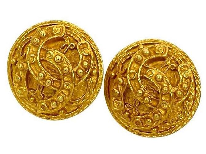 Pendientes Chanel Coco Mark dorados - vista 5