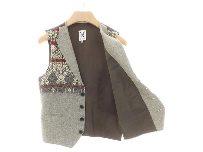 Autre Marque Chaleco de lana con bordado Quesorvel Castaño - vista 4